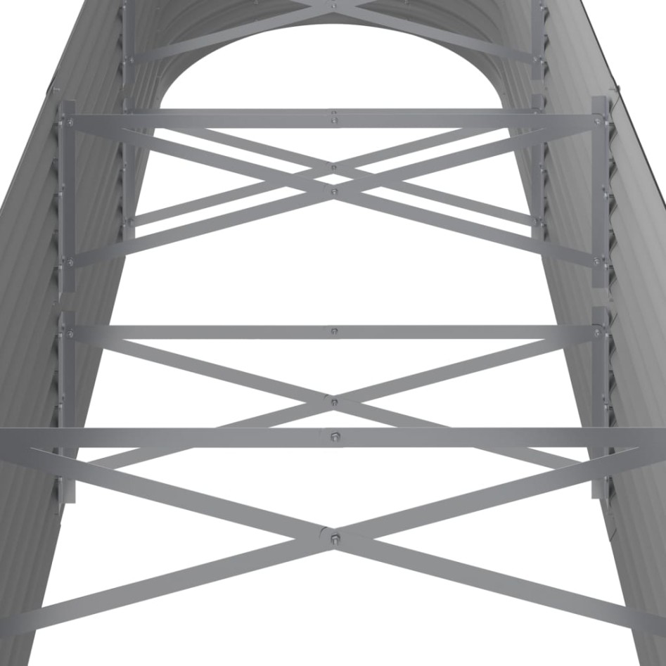 Jardinera arriate acero recubrimiento polvo gris 296x80x68