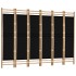 Biombo plegable de 6 paneles bambú y lona 240