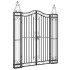 Puerta de jardín de hierro forjado negro 121x8x150