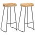 Taburetes de cocina gavin 2 unidades madera maciza de