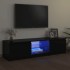 Mueble para TV con luces LED negro 140x40x35,5