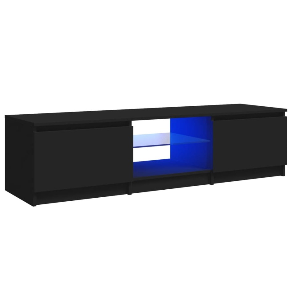 Mueble para TV con luces LED negro 140x40x35,5
