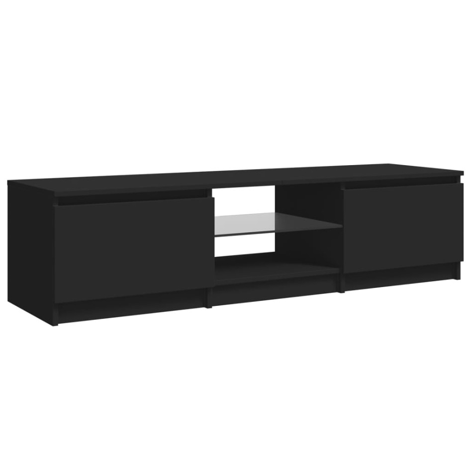 Mueble para TV con luces LED negro 140x40x35,5