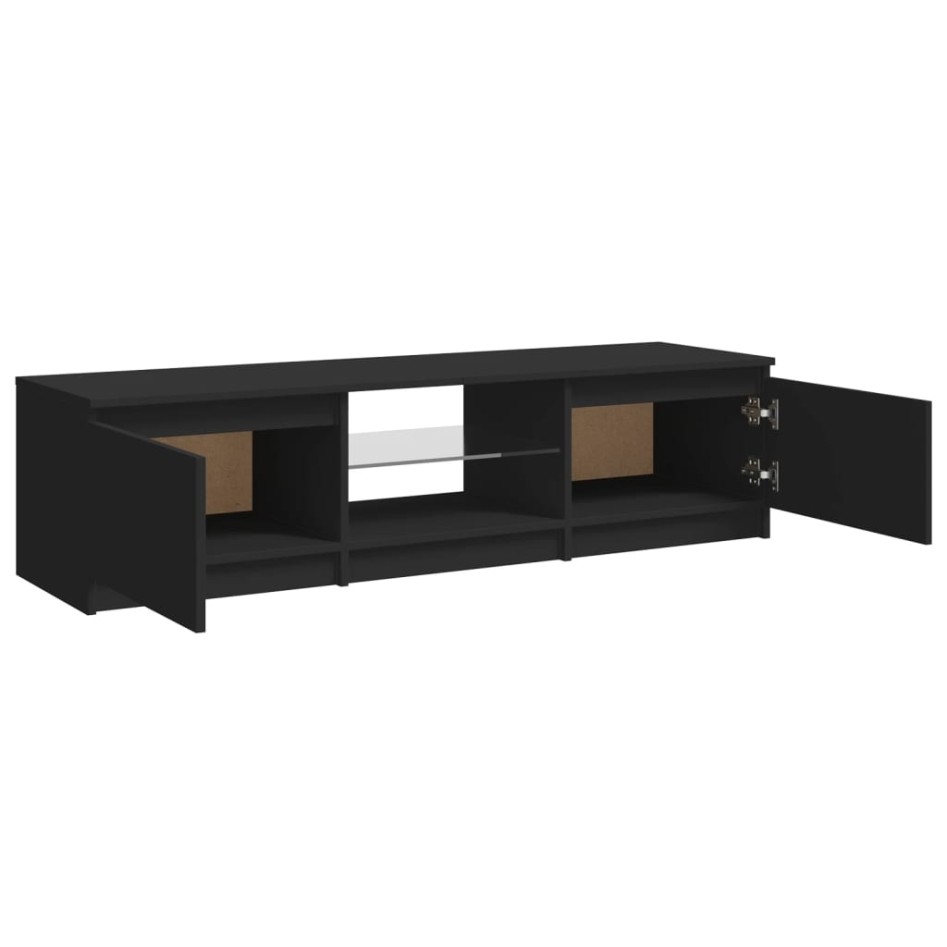 Mueble para TV con luces LED negro 140x40x35,5