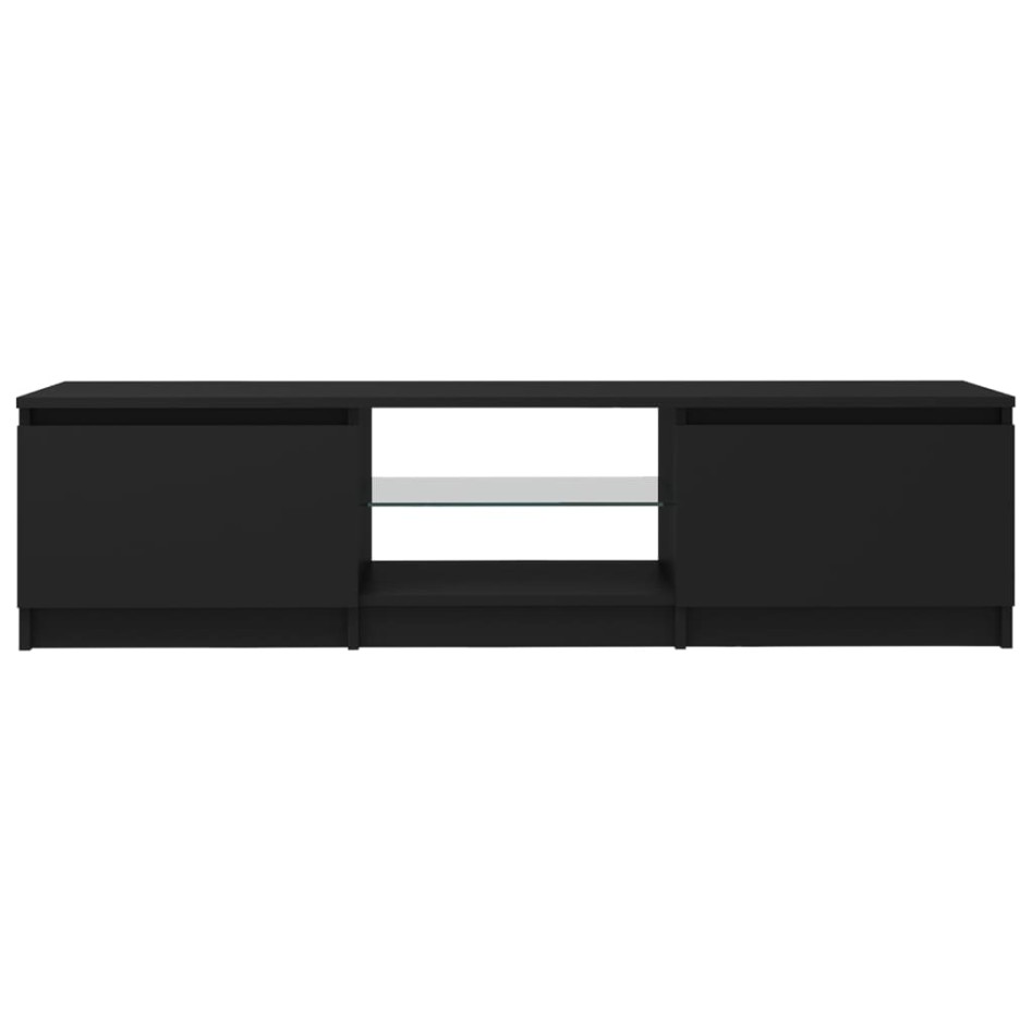 Mueble para TV con luces LED negro 140x40x35,5