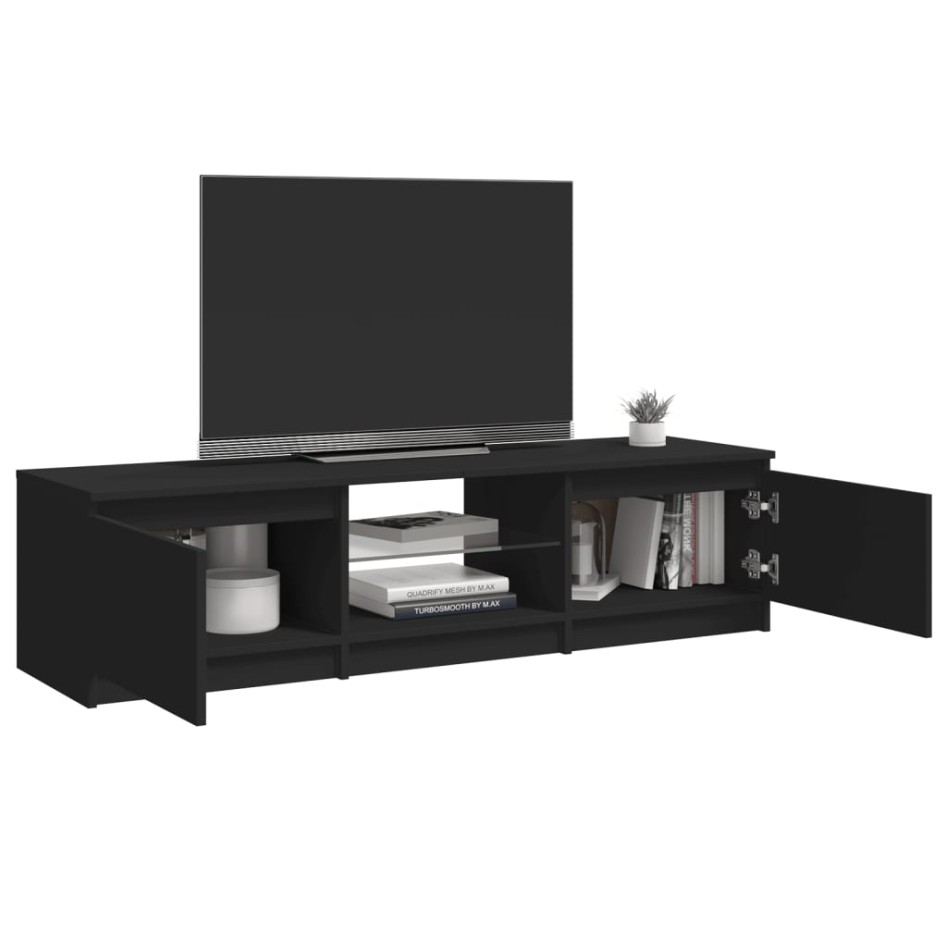 Mueble para TV con luces LED negro 140x40x35,5