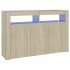 Aparador con luces LED roble Sonoma 115,5x30x75