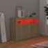 Aparador con luces LED roble Sonoma 115,5x30x75