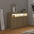 Aparador con luces LED roble Sonoma 115,5x30x75