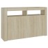 Aparador con luces LED roble Sonoma 115,5x30x75