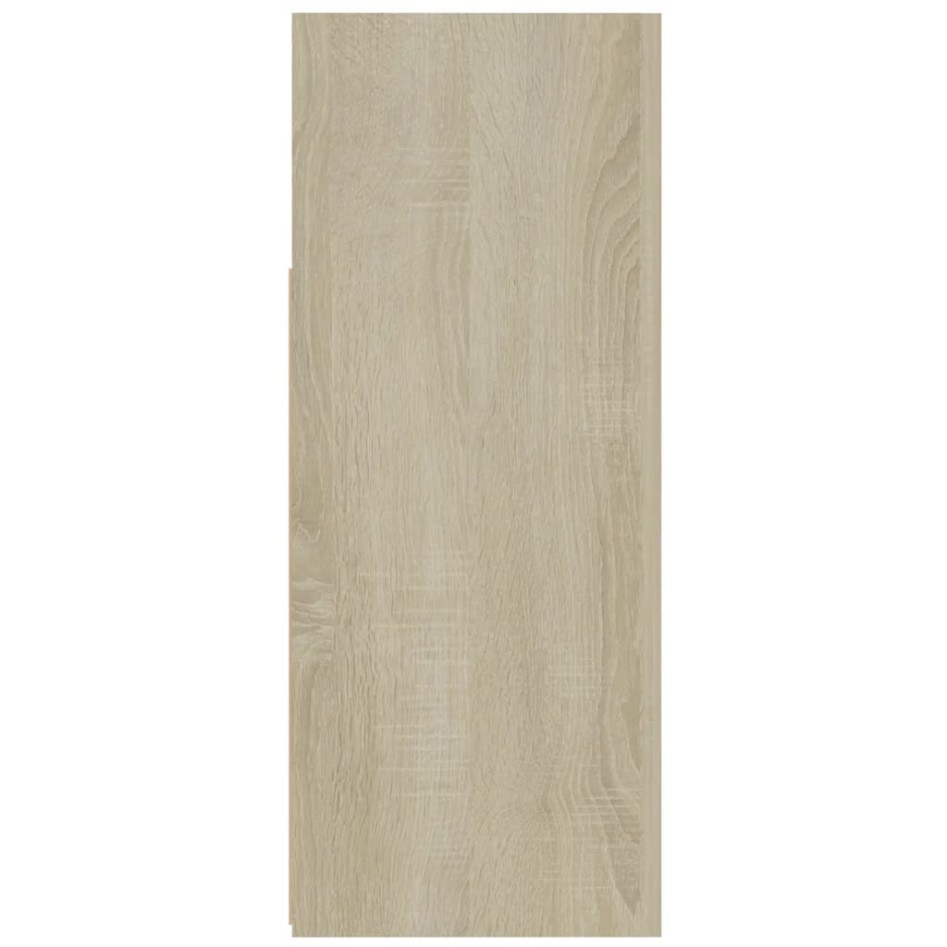 Aparador con luces LED roble Sonoma 115,5x30x75