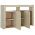 Aparador con luces LED roble Sonoma 115,5x30x75