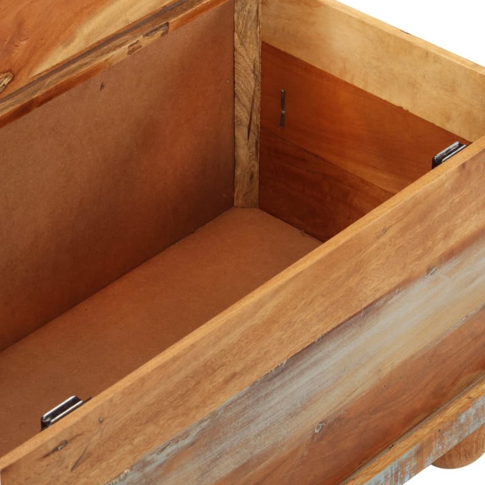 Mesa de centro de madera maciza reciclada 70x70x38