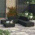 Set muebles de jardín 6 piezas y cojines ratán sintético