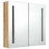 Armario de baño con espejo y LED color roble 62x14x60