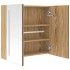 Armario de baño con espejo y LED color roble 62x14x60