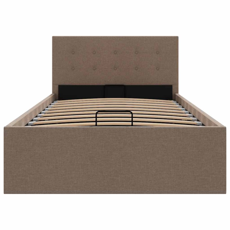 Cama canapé hidráulica de almacenaje sin colchón taupe