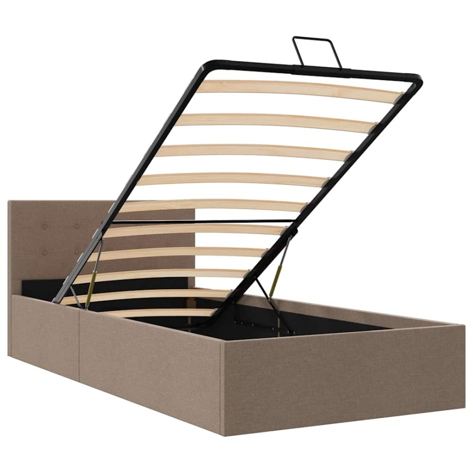 Cama canapé hidráulica de almacenaje sin colchón taupe