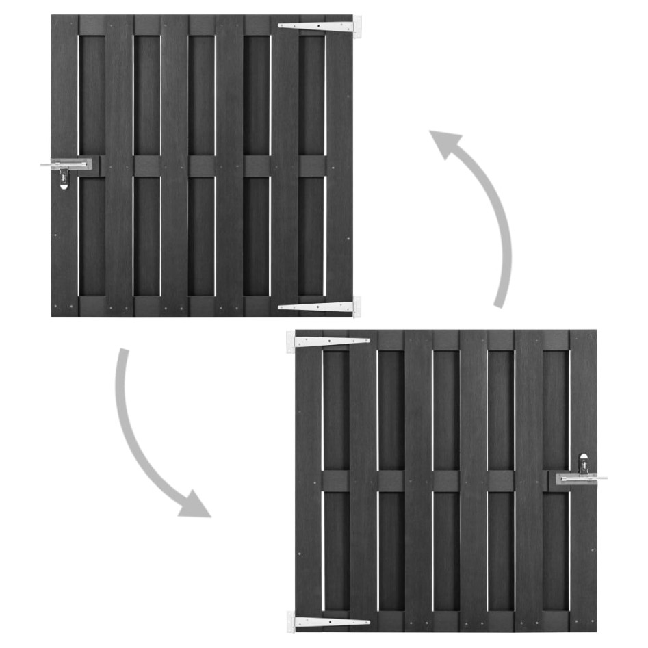 Puerta de jardín de WPC gris 100x100