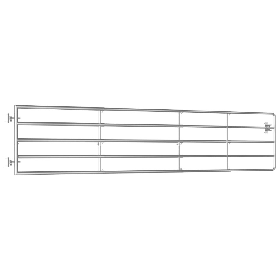 Cancela de 5 barras para campo acero plateado (150-400)x90