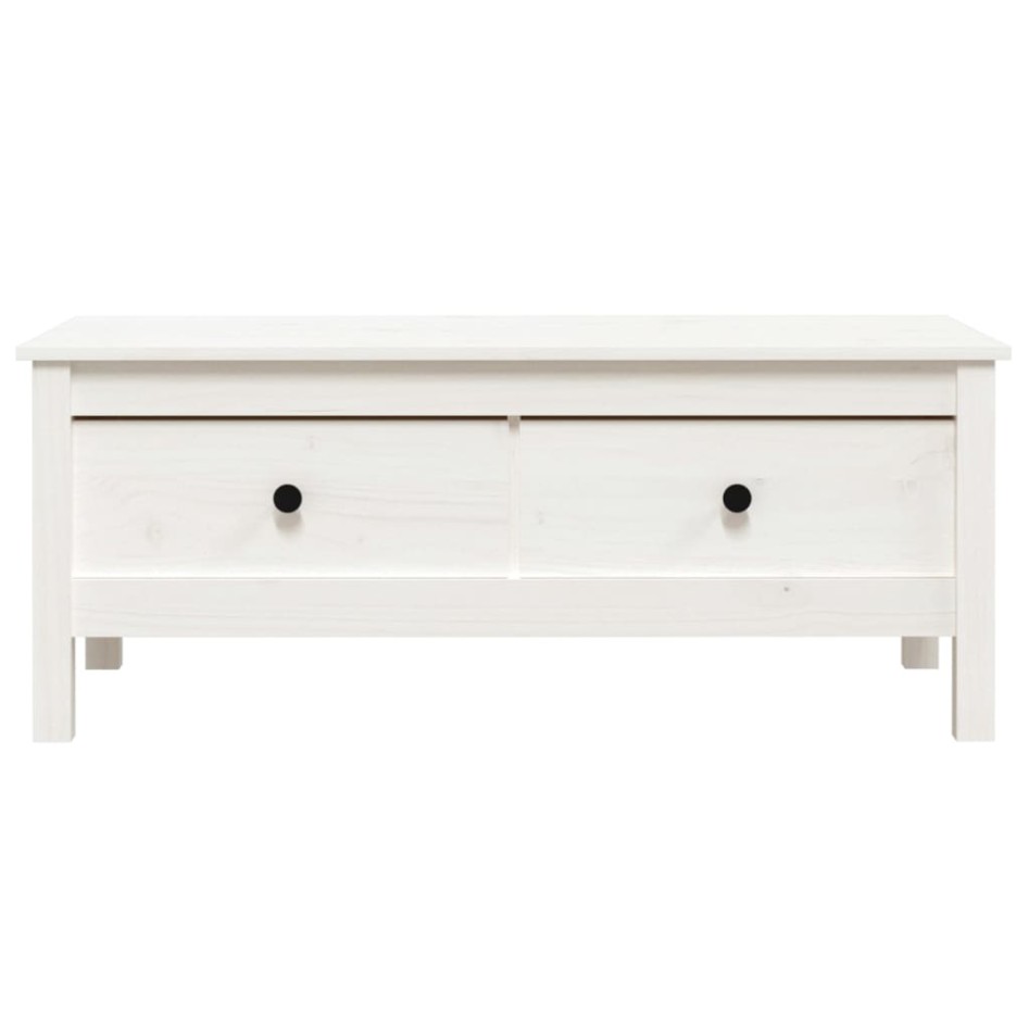 Mesa de centro de madera maciza de pino blanco 100x50x40