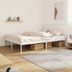 Estructura cama sin colchón con cabecero metal blanco 160x200cm