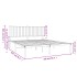 Estructura cama sin colchón con cabecero metal blanco