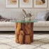 Mesa de centro de madera flotante de teca maciza 60