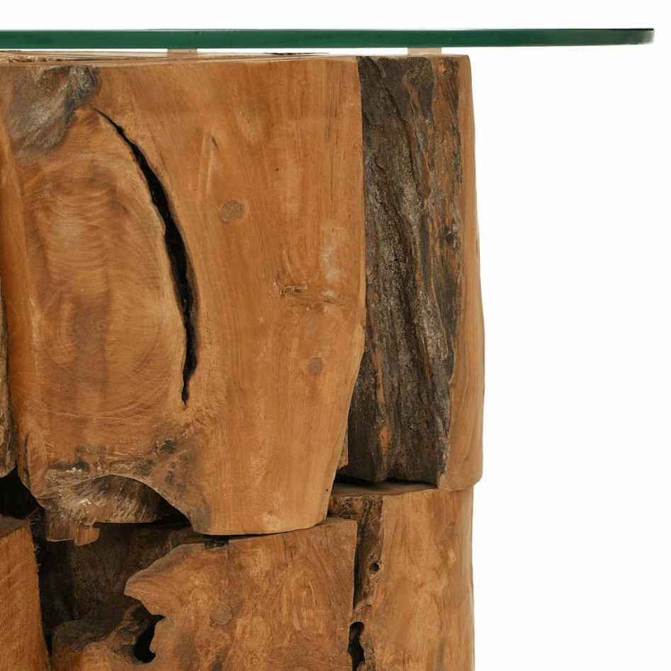 Mesa de centro de madera flotante de teca maciza 60