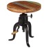 Mesa auxiliar madera reciclada y hierro fundido 45x(45-62)