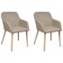 Sillas de comedor 2 uds tela y madera maciza de roble