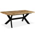 Mesa de comedor madera maciza de mango y cruz de acero 180