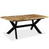 Mesa de comedor madera maciza de mango y cruz de acero 180