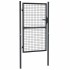 Puerta de malla de jardín acero galvanizado gris 100x200
