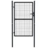 Puerta de malla de jardín acero galvanizado gris 100x200