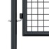Puerta de malla de jardín acero galvanizado gris 100x200