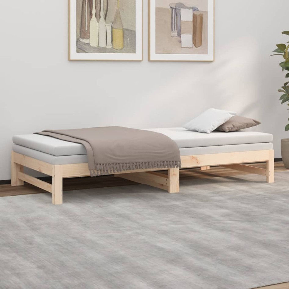 Sofá cama extraíble madera maciza de pino 2x(80x200)