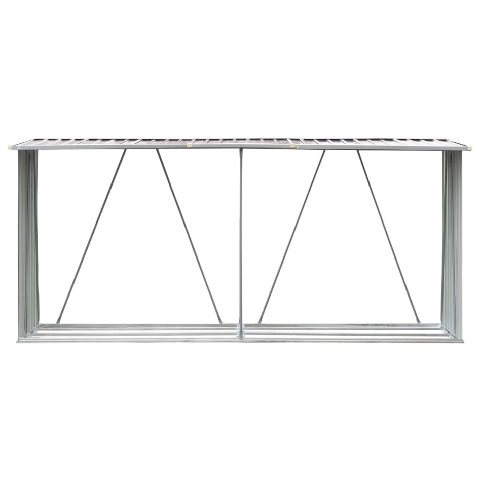 Casetilla para leña acero galvanizado marrón 330x84x152