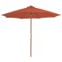 Sombrilla de jardín con palo de madera terracota 300