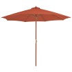 Sombrilla de jardín con palo de madera terracota 300 cm