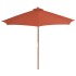 Sombrilla de jardín con palo de madera terracota 300