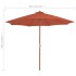 Sombrilla de jardín con palo de madera terracota 300