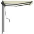 Toldo manual retráctil con postes color crema 3,5x2,5
