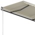 Toldo manual retráctil con postes color crema 3,5x2,5