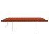 Toldo manual retráctil con postes naranja y marrón 3,5x2,5