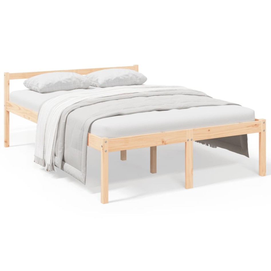 Cama para personas mayores madera maciza de pino 140x200