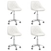 Sillas de comedor giratorias 4 unidades cuero sintético blanco