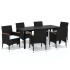 Set de comedor de jardín 7 pzas y cojines ratán sintético
