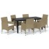 Set comedor de jardín 7 pzas con cojines ratán sintético