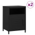 Mesitas de noche 2 uds negro acero 35x35x51